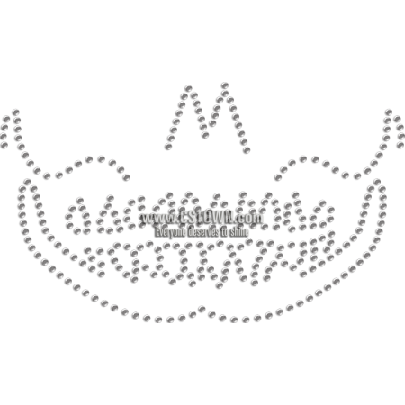 Evil Smiling Mouth Rhinestone Iron-on Transfer for Mask